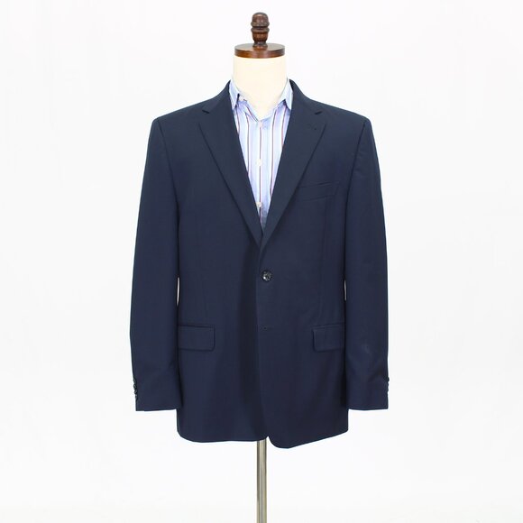 Joseph Abboud 44R Navy Solid 2-Button Sport Coat Blazer Jacket T700